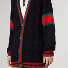 구찌 남성 네이비 브이넥 가디건 - Gucci Mens Navy Cardigan - guc196x