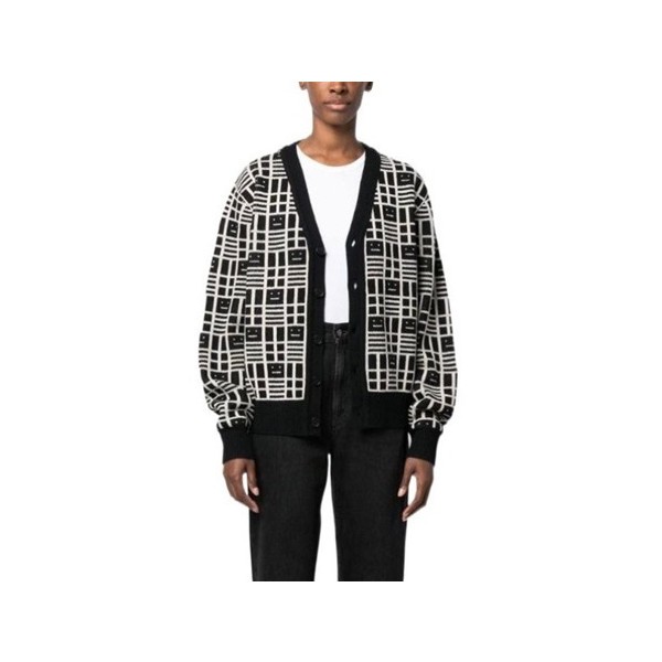 아크네 남/녀 브이넥 블랙 가디건 - Acne Unisex Black Cardigan - ace219x