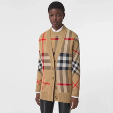 버버리 여성 브이넥 베이지 가디건 - Burberry Womens Beige Cardigan - bu361x