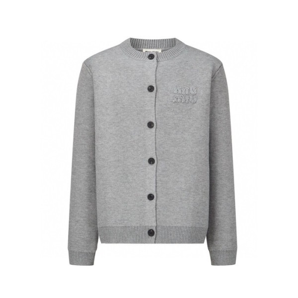 미우미우 남/녀 오버사이즈 브이넥 가디건 - Miumiu Unisex V-neck Cardigan - mic2780x