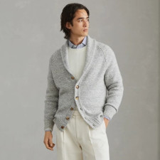 브루넬로쿠치넬리 남성 브이넥 가디건 - Brunello Cucinelli Mens V-neck Cardigan - brc4152x