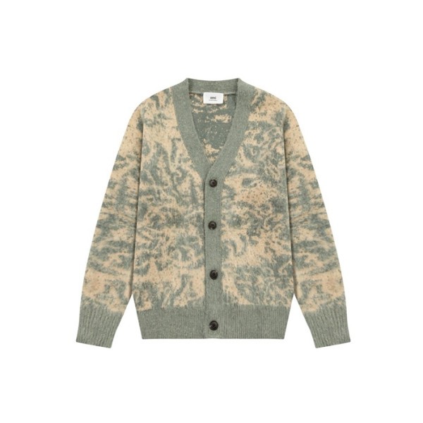 아미 남/녀 브이넥 가디건 - Ami Unisex V-neck Cardigan - amc4594x