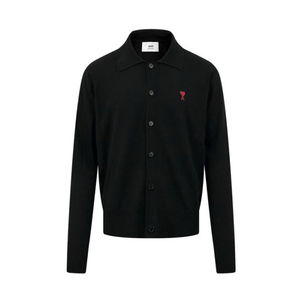 아미 남/녀 폴로 가디건 - Ami Unisex Polo Cardigan - amc8120x