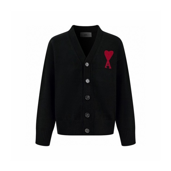 아미 남/녀 브이넥 가디건 - Ami Unisex V-neck Cardigan - amc9692x