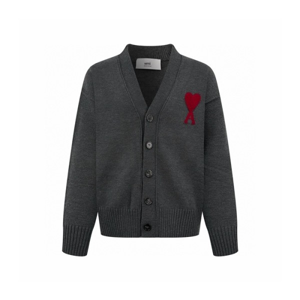 아미 남/녀 브이넥 가디건 - Ami Unisex V-neck Cardigan - amc9694x