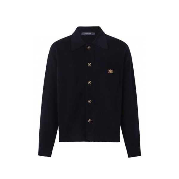 베르사체 남성 블랙 폴로 가디건 - Versace Mens Polo Cardigan - vec9711x