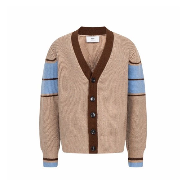 아미 남/녀 브이넥 가디건 - Ami Unisex V-neck Cardigan - amc9747x