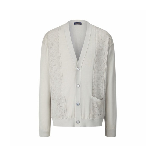루이비통 남성 브이넥 포인텔 가디건 - Louis vuitton Mens V-neck Pointel Cardigan - lvc14080x