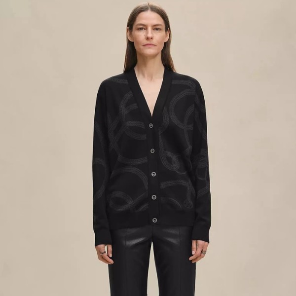 에르메스 여성 브이넥 가디건 - Hermes Womens V-neck Cardigan - hec12719x