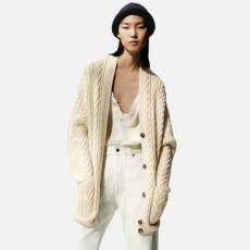 로로피아나 여성 브이넥 가디건 - Loro Piana Womens V-neck Cardigan - lpc15968x