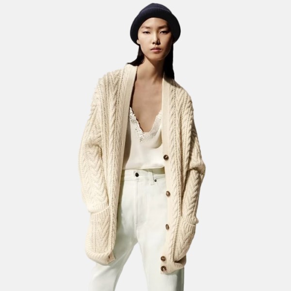 로로피아나 여성 브이넥 가디건 - Loro Piana Womens V-neck Cardigan - lpc15968x