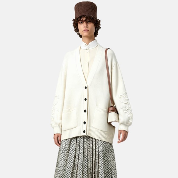 로로피아나 여성 브이넥 가디건 - Loro Piana Womens V-neck Cardigan - lpc15996x