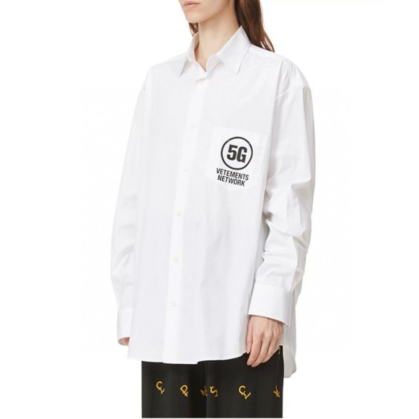 베트멍 여성 오버사이즈 셔츠 - Vetements Womens White Shirts - vec1074x