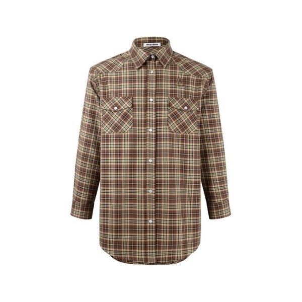 미우미우 남/녀 체크 셔츠 - Miumiu Unisex Flanner Shirts - mic12518x
