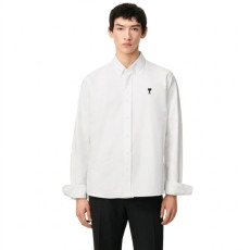 아미 남성 파리 자수 셔츠 - Ami Mens Paris Embroidered Shirt - amc13141x