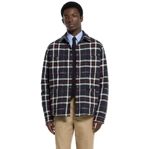 구찌 남성 체크 셔츠 -  Gucci Mens Flanner Shirt - guc13182x