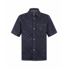 루이비통 남성 반팔 셔츠 - Louis vuitton Mens Denim Shirt - lvc15251x