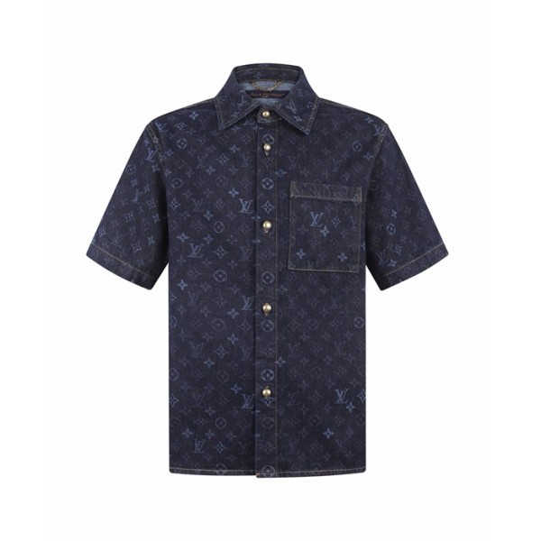 루이비통 남성 반팔 셔츠 - Louis vuitton Mens Denim Shirt - lvc15251x