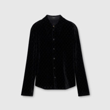 구찌 여성 스트레치 GG 벨벳 데보레 투피스 - Gucci Womens Stretch GG Velvet Devoré Shirt - guc13710x