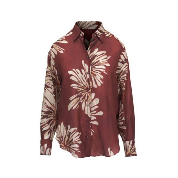 브루넬로 쿠치넬리 여성 달리아 프린트 실크 블라우스 - Brunello Cucinelli Womens Dahlia Print Silk Blouse - brc13931x