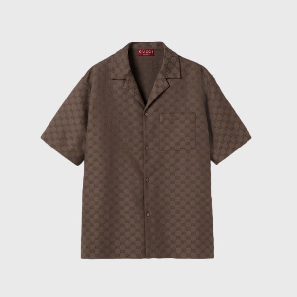 구찌 남성 GG 볼링 셔츠 - Gucci Mens GG Bowling Shirt - guc15593x