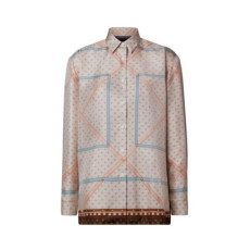 루이비통 여성 트렁크 프린트 실크 셔츠 - Louis vuitton Womens Trunk Print Silk Shirt - lvc14100x