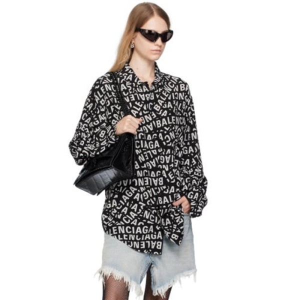 발렌시아가 여성 스트라이프 미니멀 셔츠 - Balenciaga Womens Strips Minimal Shirt - bac14297x