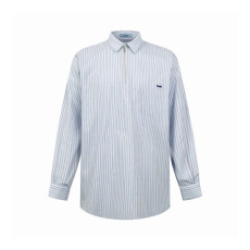 프라다 여성 스트라이프 헤링본 하프집 셔츠 - Prada Womens Striped Herringbone Half-Zip Shirt - prc15640x