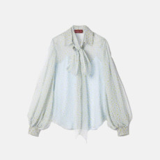 구찌 여성 플로럴 프린트 셔츠 - Gucci Womens Floral Print Chiffon Silk Shirt - guc15999x