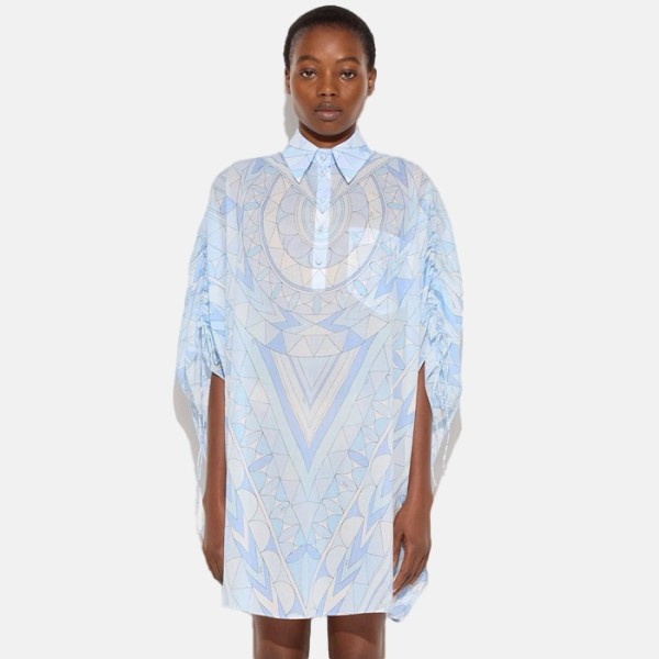 푸치 여성 모스키노 아카이브 클라우드 프린트 셔츠 미니 드레스 - Pucci Womens Moschino Archive Clouds Print Shirt Mini Dress - puc16008x