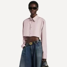 발렌시아가 여성 크롭 셔츠 - Balenciaga Womens Cropped shirt - bac16128x