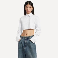 발렌시아가 여성 크롭 셔츠 - Balenciaga Womens Cropped shirt - bac16129x