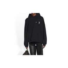발렌시아가 남/녀 캐쥬얼 블랙 후드티 - Balenciaga Unisex Black Hoodie - bal01734x
