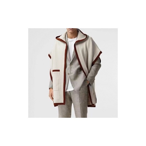 버버리 남/녀 아이보리 판쵸 - Burberry Unisex Ivory Poncho - bur4599x