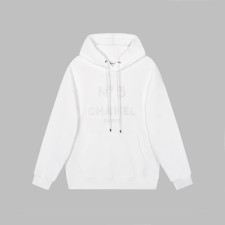 샤넬 남/녀 캐쥬얼 화이트 후드티 - Chanel Unisex White Hoodie - ch0012x