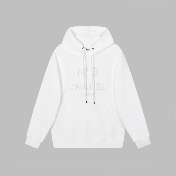 샤넬 남/녀 캐쥬얼 화이트 후드티 - Chanel Unisex White Hoodie - ch0012x