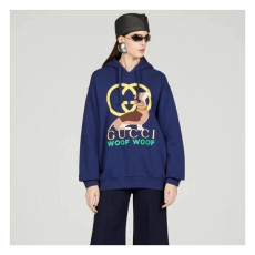 구찌 남/녀 트렌디 블루 후드티 -  Gucci Unisex Blue Hoodie - gu767x