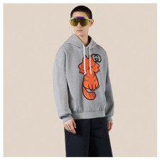 구찌 남/녀 트렌디 그레이 후드티 -  Gucci Unisex Gray Hoodie - gu930x
