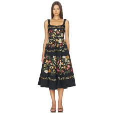 아구아 바이 아구아 벤디타 여성 알카파라 파라모 플리츠 플로럴 프린트 미디 드레스 -  Agua by Agua Bendita Womens Alcaparra Paramo pleated floral-print Midi Dress - agc14277x