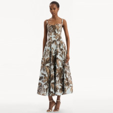 오스카 드 라 렌타 여성 플로럴 프린트 미디 드레스 - Oscar De La Renta Womens Floral-Print Midi Dress - osc14290x