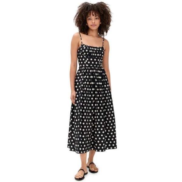 카라 카라 알바 여성 폴카 도트 미디 드레스 - Cara Cara Alba Womens Midi Dress - cac14471x
