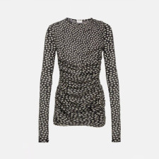 입생로랑 여성 도트 러플 튤 미니 드레스 - Saint Laurent Womens Ruched Mini Dress - ysc14536x