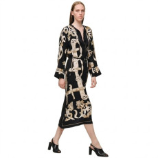 에르메스 여성 페로네리 리믹스 프린트 실크 카프탄 가운 - Hermes Womens Ferronnerie Remix caftan - hec14557x