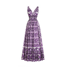 돌체앤가바나 여성 마이올리카 프린트 미디 드레스 - Dolce&Gabbana Womens Maiolica Printed Midi Dress - doc15046x