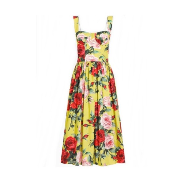 돌체앤가바나 여성 꽃무늬 미디 드레스 - Dolce&Gabbana Womens Floral Midi Dress - doc15049x