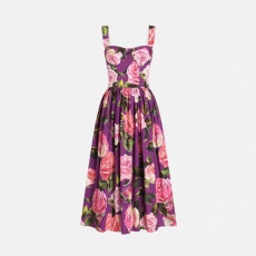 돌체앤가바나 여성 꽃무늬 미디 드레스 - Dolce&Gabbana Womens Floral Midi Dress - doc15051x