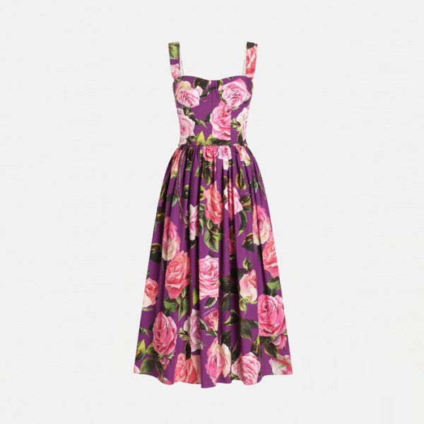 돌체앤가바나 여성 꽃무늬 미디 드레스 - Dolce&Gabbana Womens Floral Midi Dress - doc15051x