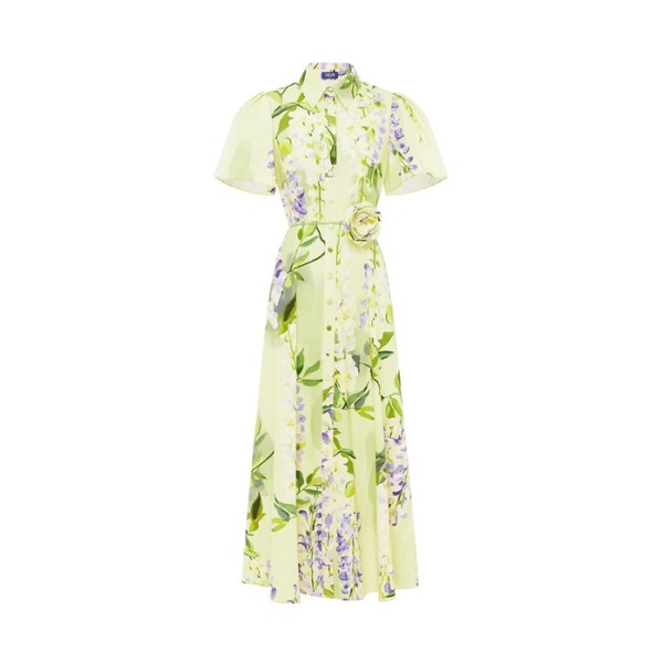 레오 린 여성 비앙카 플로럴 아플리케 미디 드레스 - Leo Lin Womens Bianca Floral Appliquéd Midi Dress - lec15053x