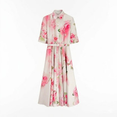디올 여성 미디 길이 벨트 셔츠 드레스 - Dior Womens Mid-Length Belted Shirtdress - dic15124x