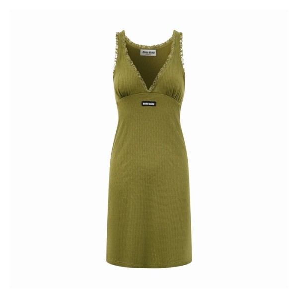 미우미우 여성 브이넥 원피스 - Miumiu Womens V-neck One-pieces - mic15523x
